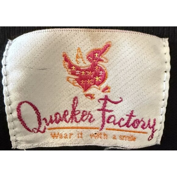 Quacker Factory Black Sweater Snow Bunnies Puffy CottonTails Faux Pearl   XL - Picture 7 of 7